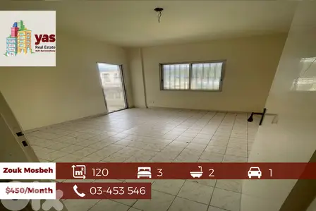 Zouk Mosbeh 120m2 | Rent | Calm Area | Well Maintained | EL/JA