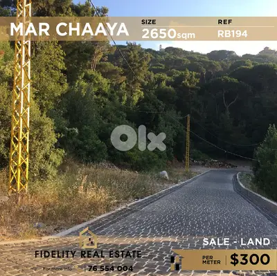 Land for sale in Mar Chaaya RB194 أرض للبيع في مار شعيا