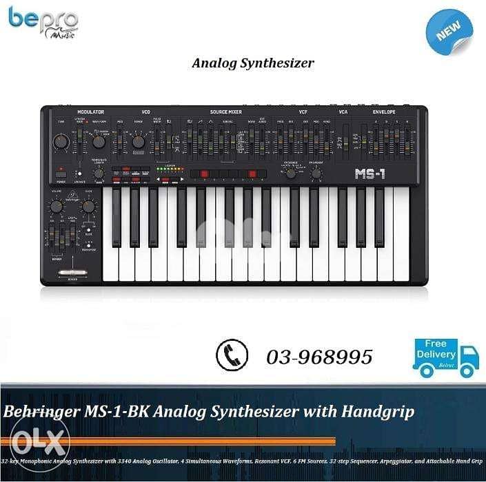Behringer MS-1-BK Analog Synthesizer with Handgrip, 3340 Analog Oscil 0