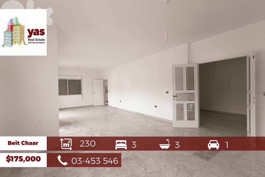 Bet El Chaar 230m2 | Renovated | Calm Area | SeaView | AA/BA | 0