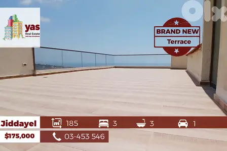 Jiddayel 185m2 | 75m2 Terrace | Brand New | Panoramic Sea View | ABA |