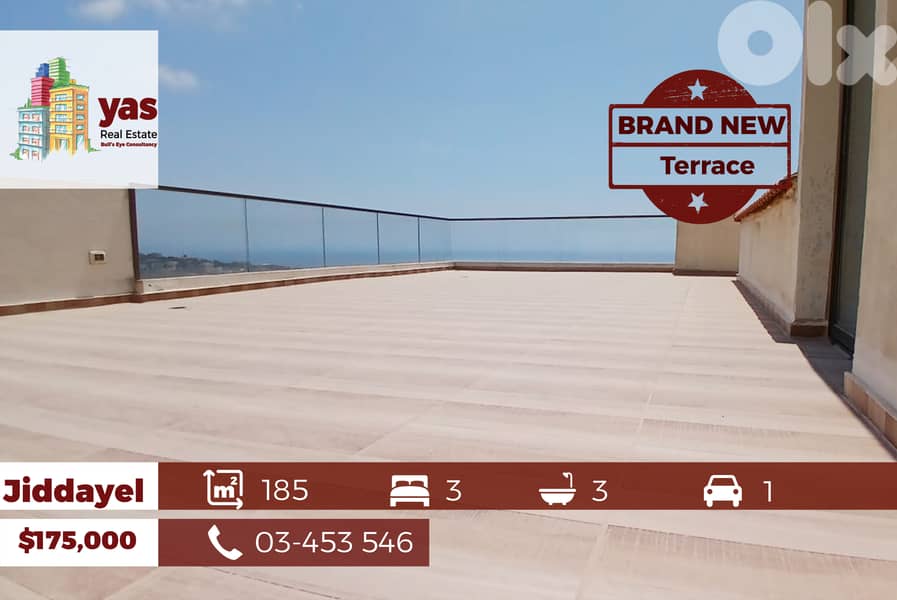 Jiddayel 185m2 | 75m2 Terrace | Brand New | Panoramic Sea View | ABA | 0