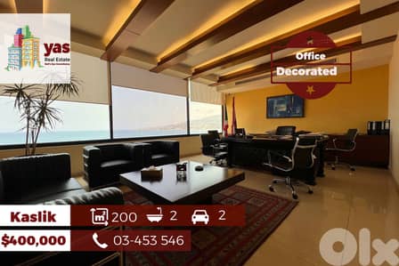 Kaslik 200m2 | Decorated Office | Prime Location | High End | EH