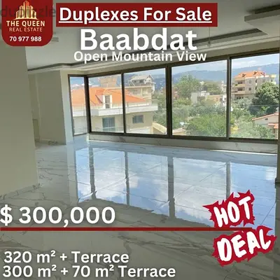 baabdat duplex Oppen view for sale دوبلكس في بعبدات للبيع
