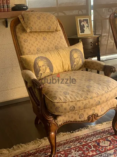 2 Vintage Arm chairs + Antique Coffee tables