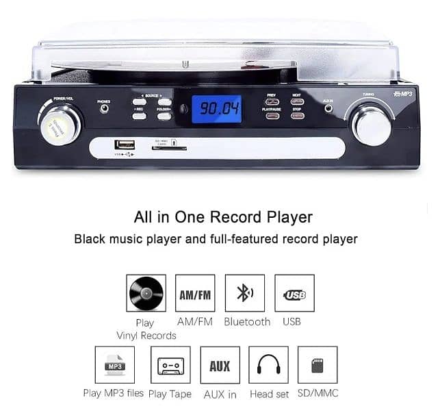 DIGITNOW Bluetooth Record Player with Stereo Speakers,/4$ delivery 1
