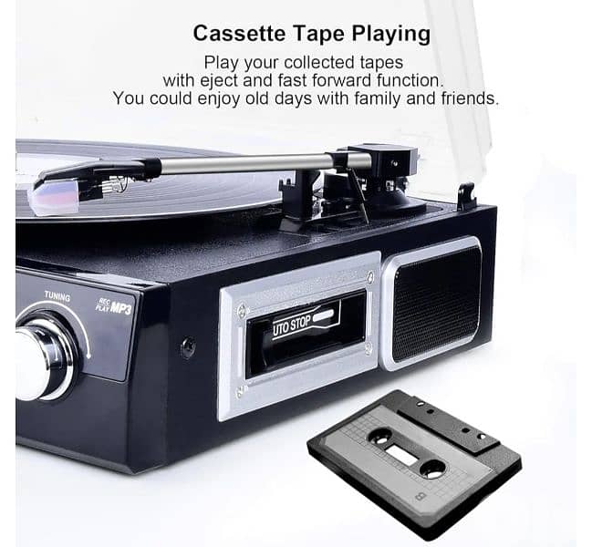 DIGITNOW Bluetooth Record Player with Stereo Speakers,/4$ delivery 2