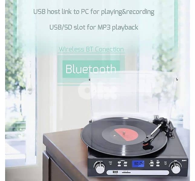 DIGITNOW Bluetooth Record Player with Stereo Speakers,/4$ delivery 5