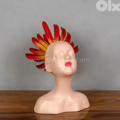 Innocent Flame Resin Sculpture – Soft Face, Sharp Flame, All Drama