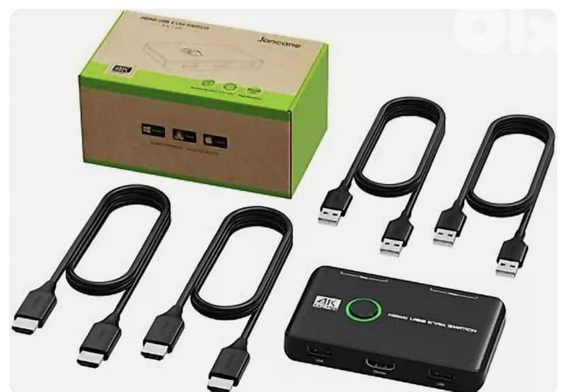 Jancane 4K KVM Switch HDMI 2 Port Box USB HDMI cables/4$ delivery 0