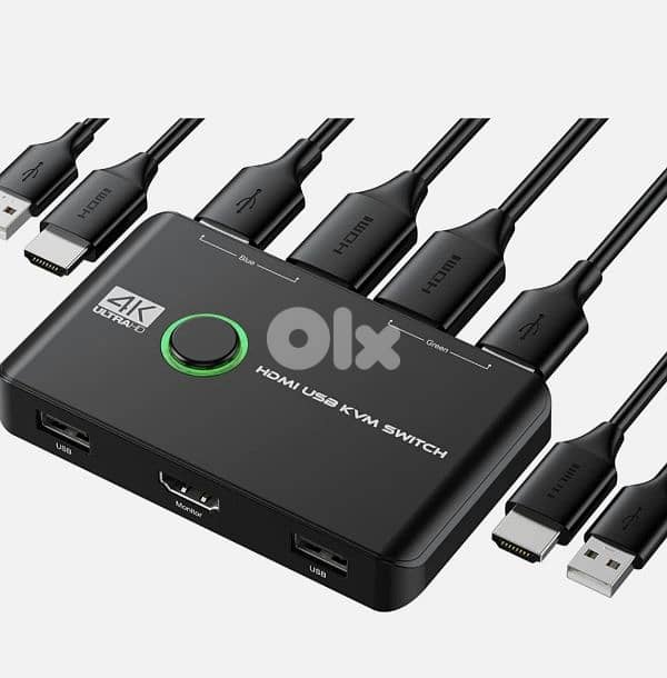 Jancane 4K KVM Switch HDMI 2 Port Box USB HDMI cables/4$ delivery 1