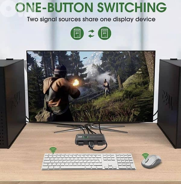 Jancane 4K KVM Switch HDMI 2 Port Box USB HDMI cables/4$ delivery 4