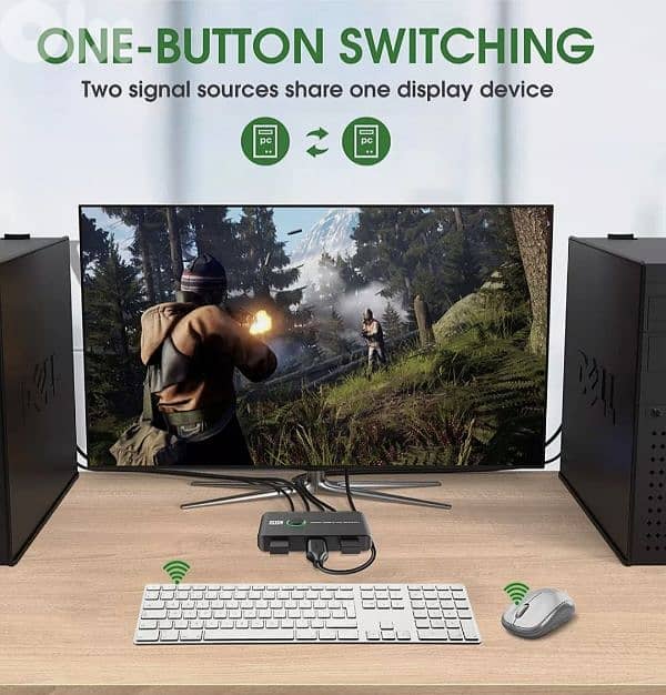 Jancane 4K KVM Switch HDMI 2 Port Box USB HDMI cables/4$ delivery 6