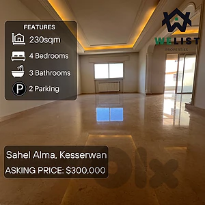 230sqm Apartment for sale in Sahel alma - Jounieh  REF: MA25JSSA230270