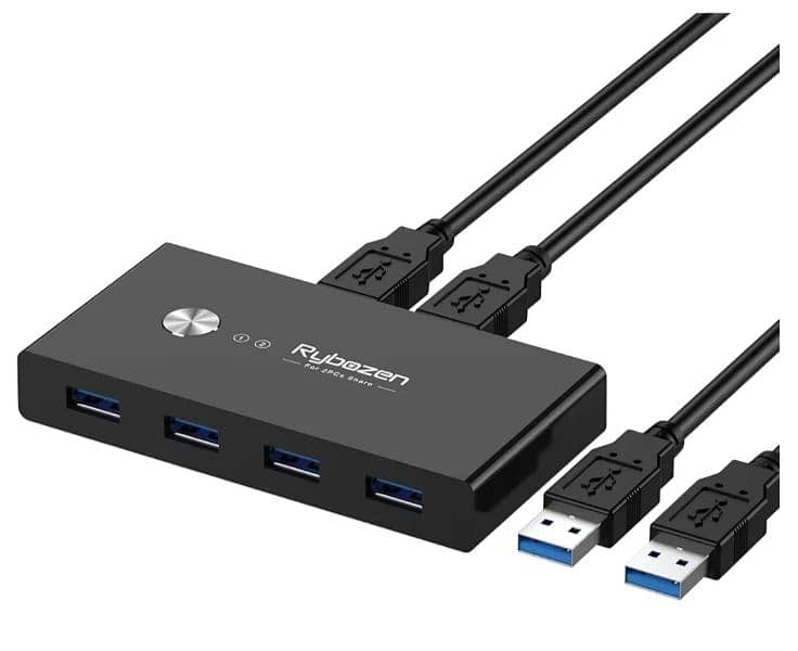 RYBOZEN,USB 3.0 Switch Selector,2 PC Sharing 4 USB Devices/4$ delivery 1