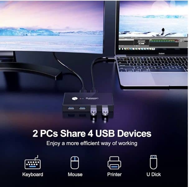 RYBOZEN,USB 3.0 Switch Selector,2 PC Sharing 4 USB Devices/4$ delivery 6