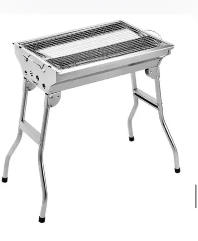 Foldable portable grill for outdoor travel