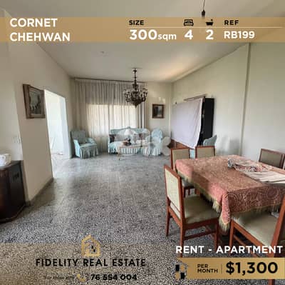 Apartment for rent in Cornet Chehwan RB199 شقة للإيجار في قرنة شهوان