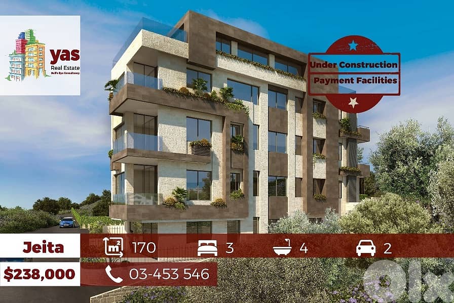 Jeita 170m2 | Payment Facilities | Brand New | Calm Area | BA 0