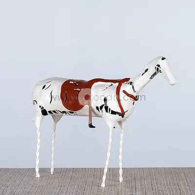 Shattered Ride Sculpture | Bleached Horse, Crimson Lie | Resin Decor