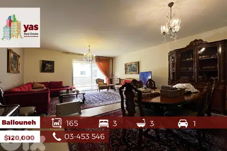Ballouneh 165m2 | Townhouse | Partial View | Unfurnished |KS/TO
