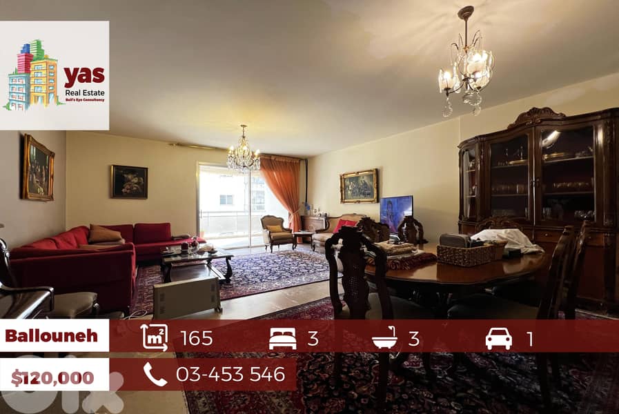 Ballouneh 165m2 | Townhouse | Partial View | Unfurnished |KS/TO 0