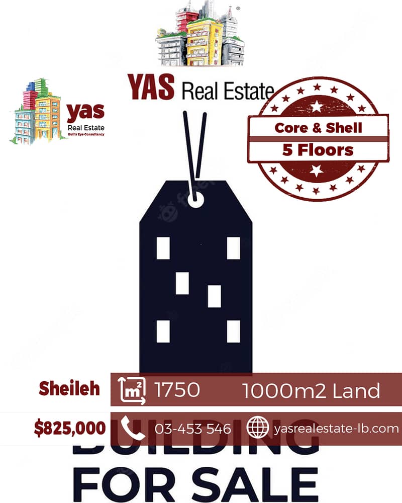 Sheileh 1750m2 | 5 Floors Building | Core & Shell | Prime Location |BA 0
