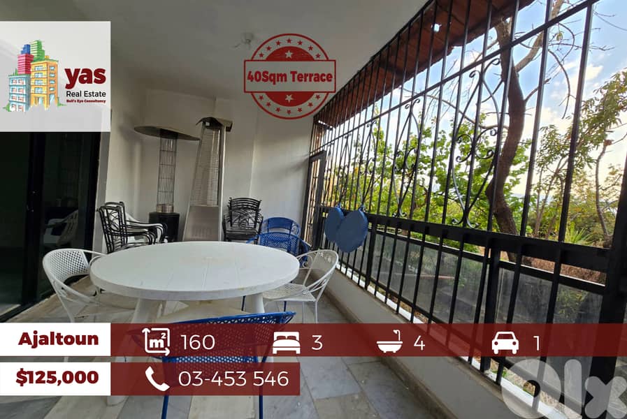 Ajaltoun 160m2 | 40m2 Terrace | Well Maintained | DA | 0