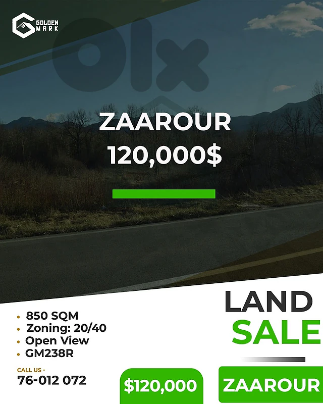 GMC238RAJ - Land for sale in Zaarour - أرض للبيع في الزعرور