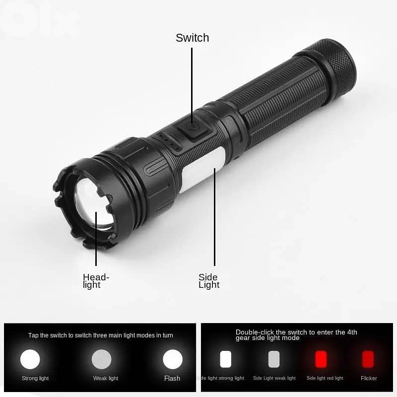 25W Super Bright Rechargeable LED Flashlight - مصباح يدوي 2