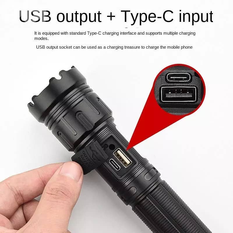 25W Super Bright Rechargeable LED Flashlight - مصباح يدوي 4