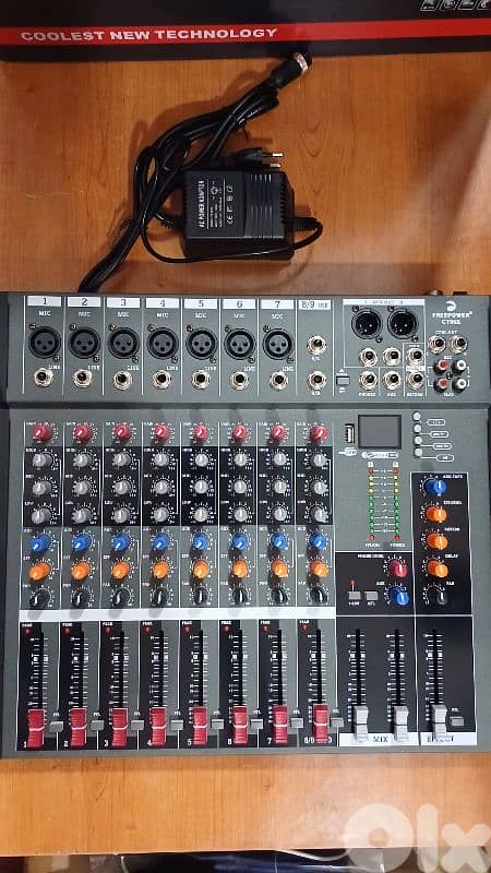 mixer 8 channel,usb,bt,aux,echo, new in box 0