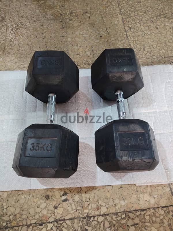 dumbells 70kg like new 0