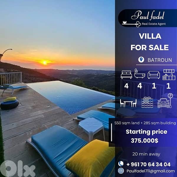 Triplexe villa for sale Batroun (20 min away ) Brand Modern !! 0