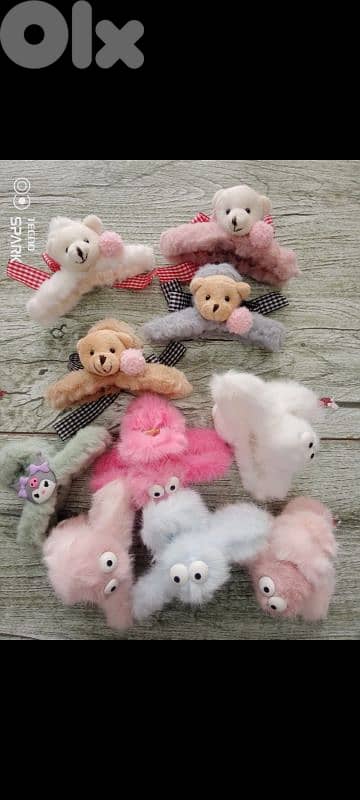 plush hair clips 1