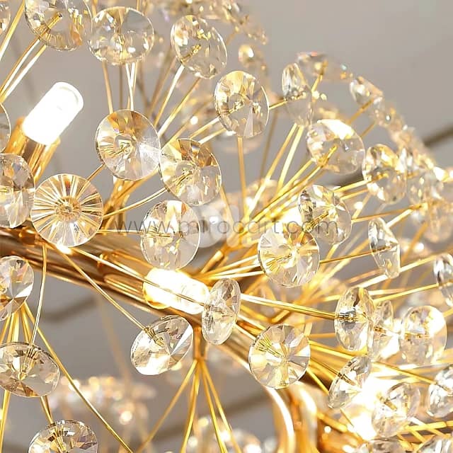 Luxury Gold Bar Chandelier with Cascading Crystals for Dining Room 3