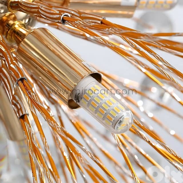 Luxury Gold Bar Chandelier with Cascading Crystals for Dining Room 8