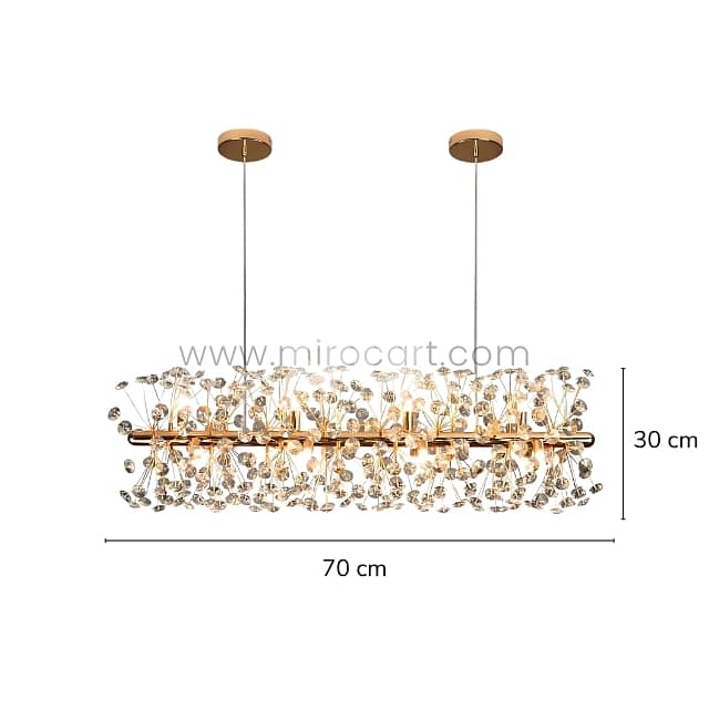 Luxury Gold Bar Chandelier with Cascading Crystals for Dining Room 9