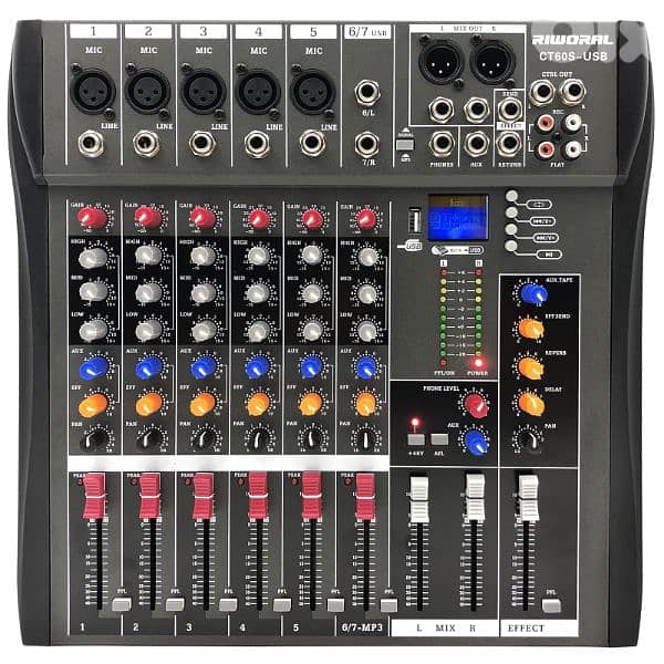 mixer 6ch with usb bleutooth aux echo 0