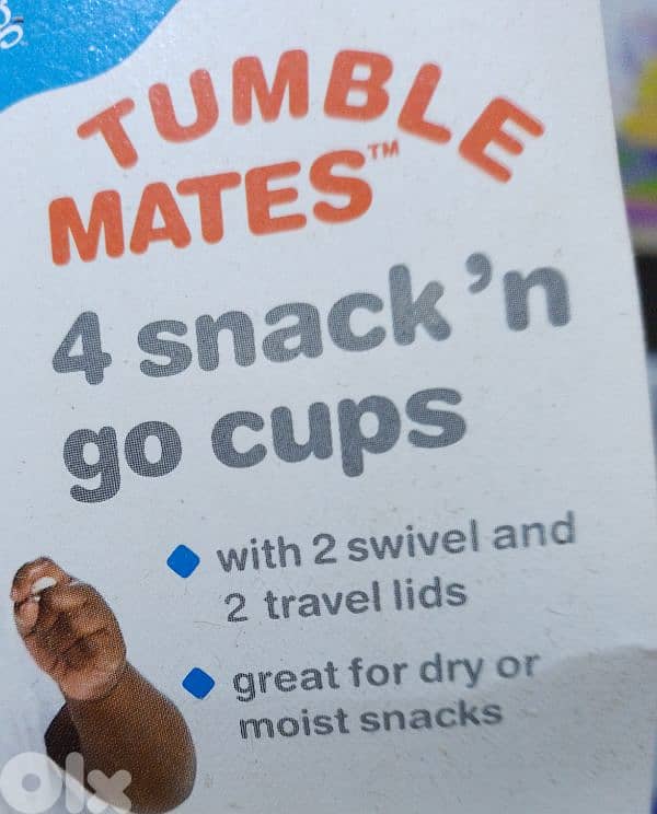 Tumble mates . 4 snack 'n go cups 1