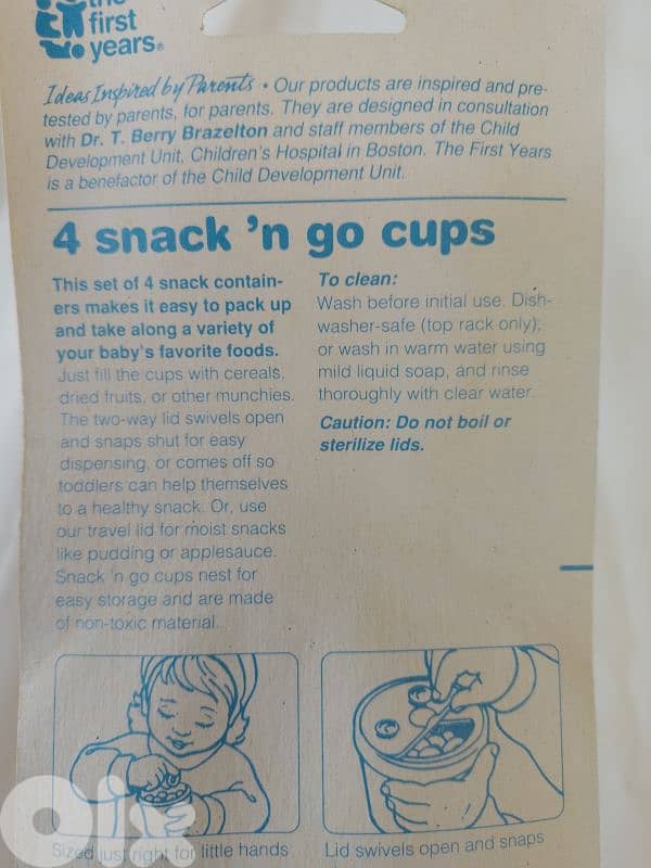 Tumble mates . 4 snack 'n go cups 2