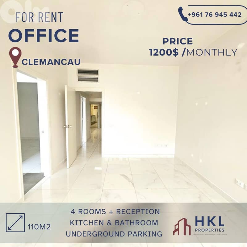 AH-HKL-377High-End Office for Rent in Prime Beirut Location-Clemenceau 0
