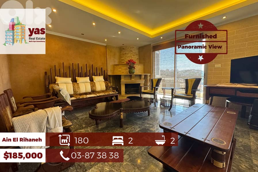 Ain El Rihaneh 180m2 | Furnished/Equipped |Panoramic View | Classic|EL 0