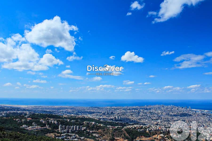 13,000 sqm Premium hilltop plot SEAVIEW | Land for sale in Ain Saadeh 0