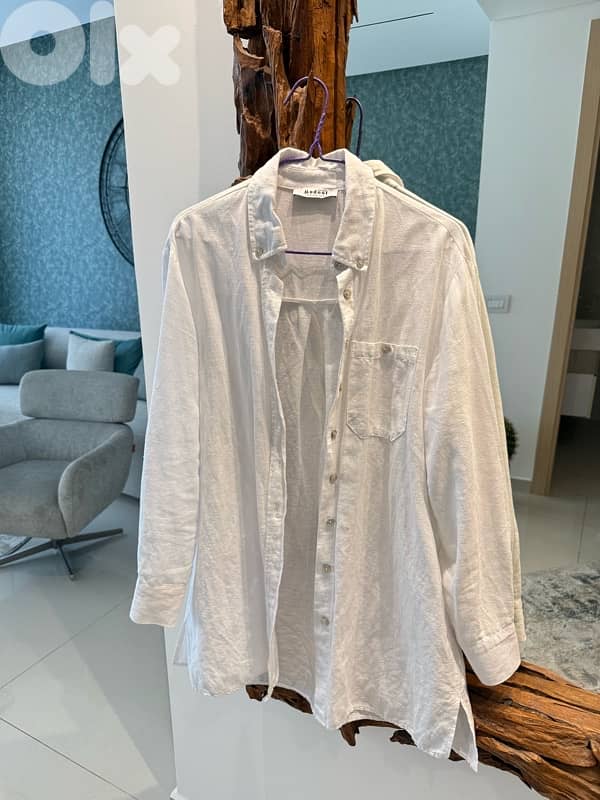 white linen shirt size s new 1