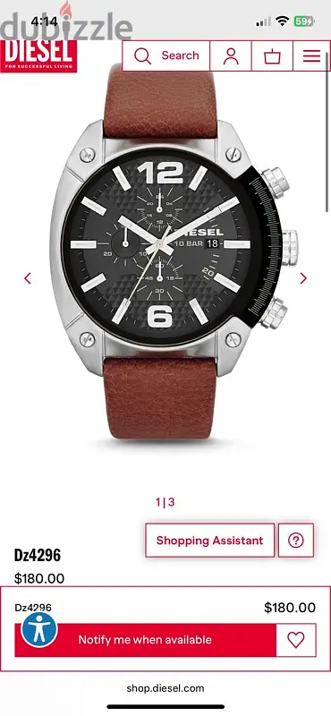 diesel watch dz4296 like new