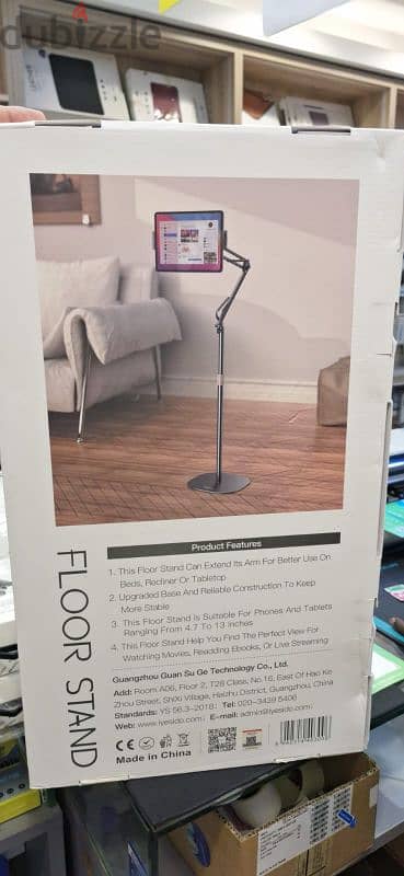 YESIDO FLOOR STAND MULTIPLE ADJUSTMENT LAZY STAND FOR TABLETS 0