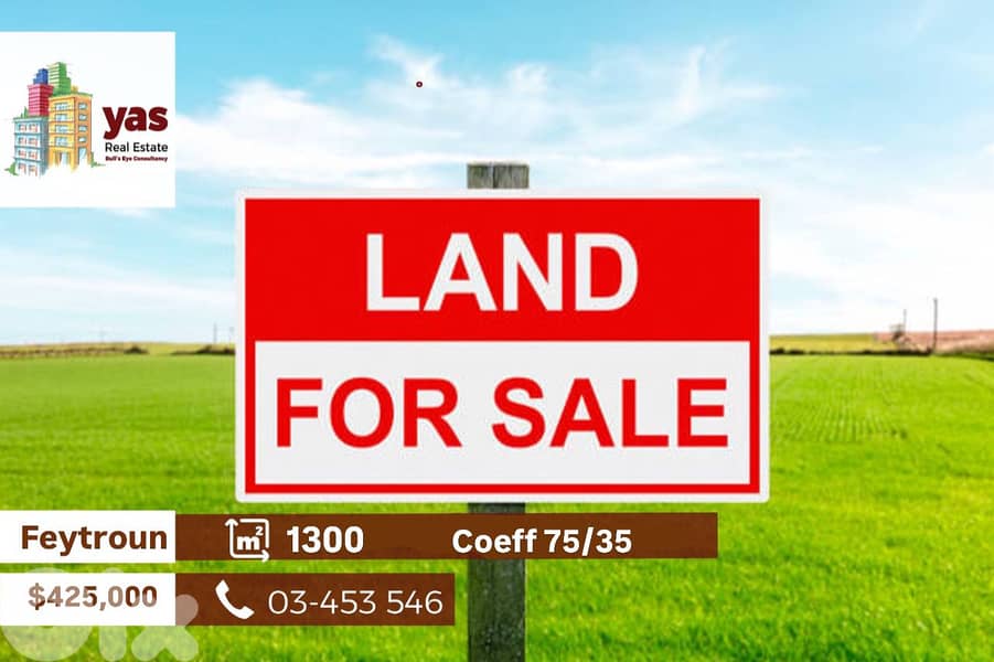 Feytroun 1300m2 | Land | Open Mountain And Sea View | BA| 0