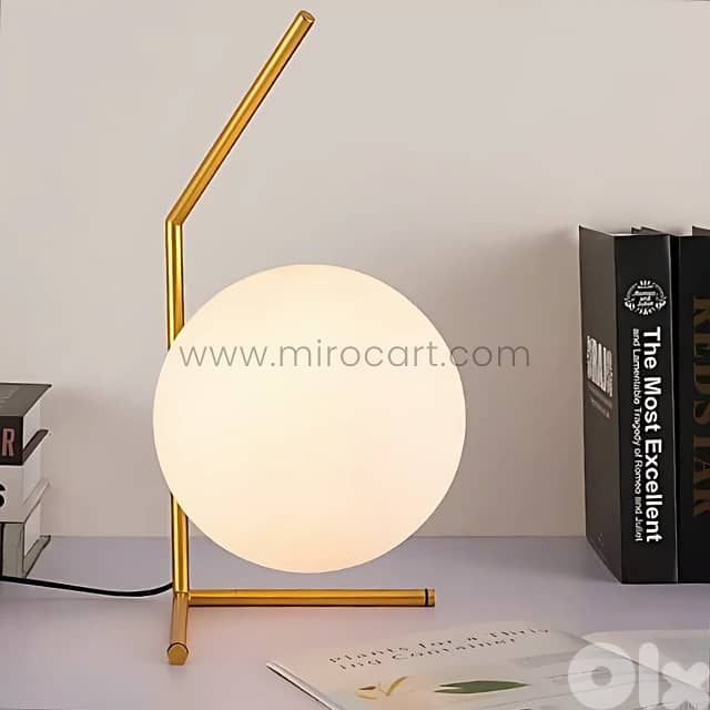 Minimalist Gold Sphere Table Lamp – Warm Glow for Desks & Downtime 0
