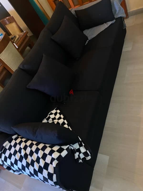 Black Sofa Couch New 3 Seater 2